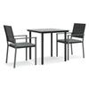 VidaXL Ensemble à manger de jardin 3 pcs coussins résine tressée acier 3187017