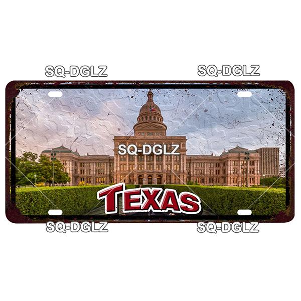 [MyPlate]Vintage America State USA City Licenses Plate Metal Sign Tin Sign Poster Plaque Decor Bar Pub Club Home Wall Decoration