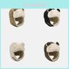 Winter Cute Bear Earmuff Lei Feng Hat With Warmth And Windproof For Outdoor Skiing And Cycling