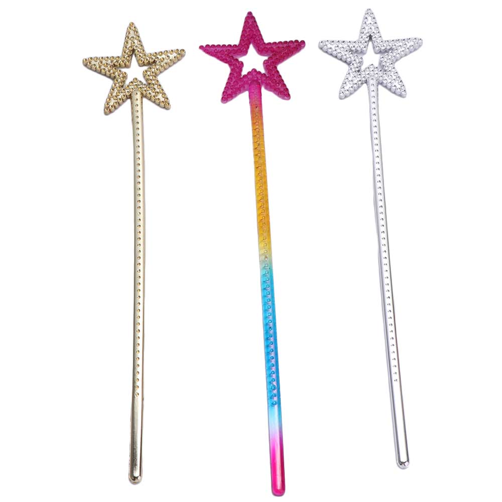 Golden Silver Princess Sticks Five Pointed Star Star Wand Halloween Fairy Wand Birthday Party