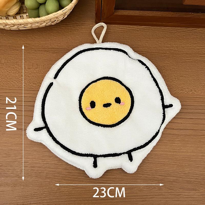 Cartoon Hand Towel Hanging Kitchen Hand Cloth Coral Fleece Bathroom Children Towel Super Absorbent Handkerchief Rag Quick Dry