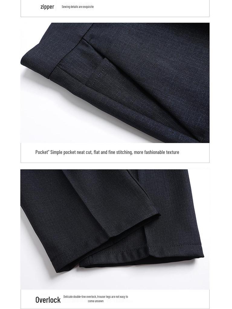 Men's Winter Fleece-Lined High-Waisted Straight-Leg Dress Pants - Loose Fit, Plus Size, Warm