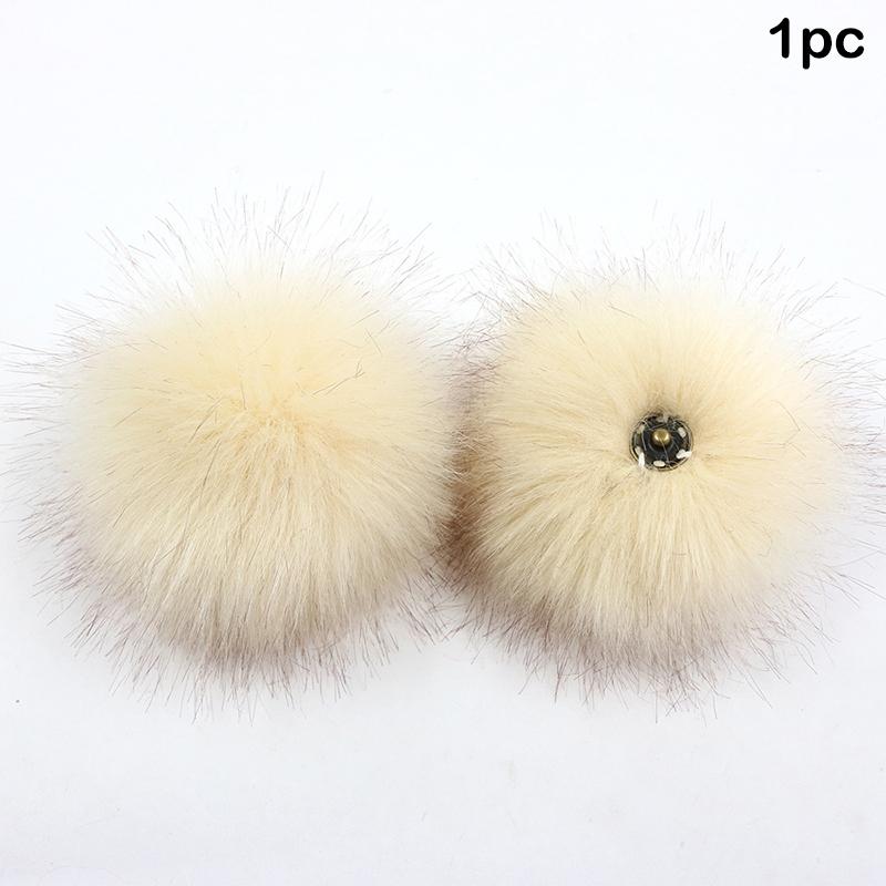 12 cm Plüsch-Haarball mit Druckknopf Weiche Kunstfuchs-Pompons DIY Baby-Beanie-Mützen Schuhe Handwerk Dekorative Accessoires