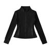 European and American style autumn and winter new solid-color coat with fleece thermal stand-up collar bottoming slim-fit top