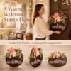 Wooden Welcome Sign with Flowers Front Door Welcome Sign  Entryway Wall Display