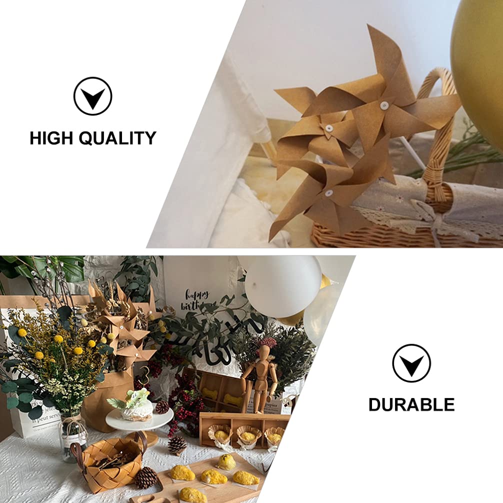 EXCEART 3-Piece Retro Paper Windmills for Outdoor Decorations and Photo Props for Birthday Parties