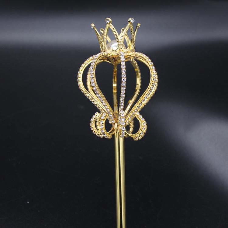 

Metal Hollow Fairy Hair Wand: Performance Prop, Pageant Scepter, Fashion Show Magic Wand for Adults & Children. Total Length: 50.5 cm