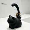 Creative Gift for Her Cute Cat Ring Holder, Minimalist Stand Bedroom Dressing Decorative Figurine Table, Sitting Jewelry Organizer Rings And Earrings