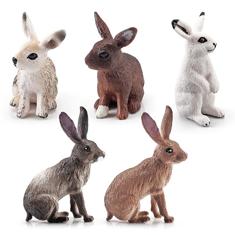 Mini Rabbit Lifelike Figurine Crafted From Durable Pvc For Farmhouse Lovers Decor