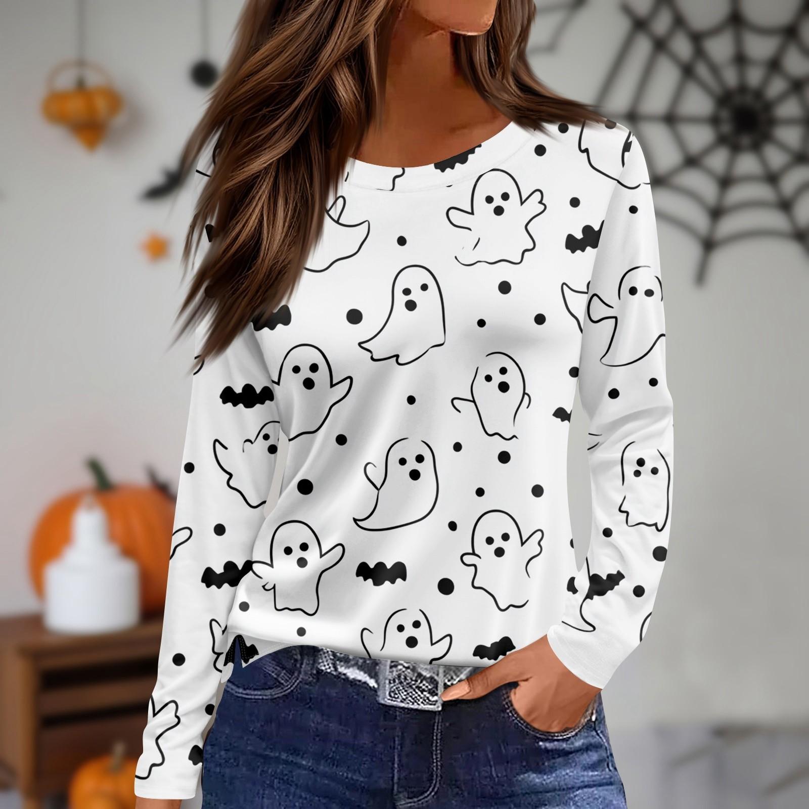 

Женский повседневный топ с длинным рукавом и принтом, с круглым вырезом S хаки