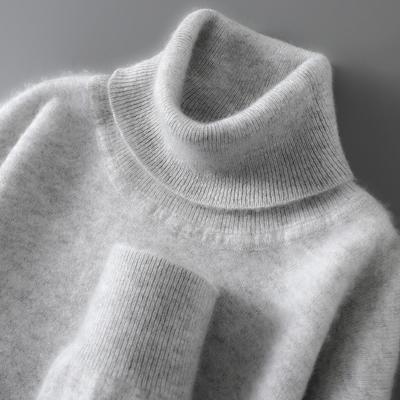 Pull Pull en Laine 100% Pure à Col Haut pour Homme - Maille Lâche, Mélange Cachemire pour l'Automne/Hiver