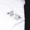 Silver Square Patterned Metal Cufflinks Hot Selling Shirt