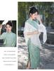 Two-color lace cheongsam 1011 spring new improved thin lady young dress