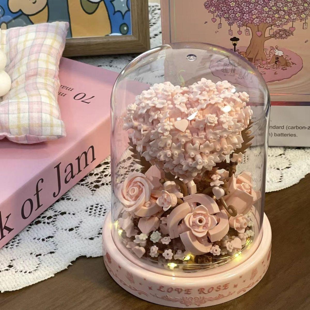 

Вечные цветы Конструктор - Совместимый с Lego Роза и Дерево сакуры Сделай сам Горшечное украшение, Игрушка для ручной сборки, Идеальный подарок для девочек