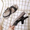Women'S Sandals Summer Roman Style Open Toed Adhesive Strap Breathable Soft Sole Wedge Sandal For Womens Streetwear Cool Shoes