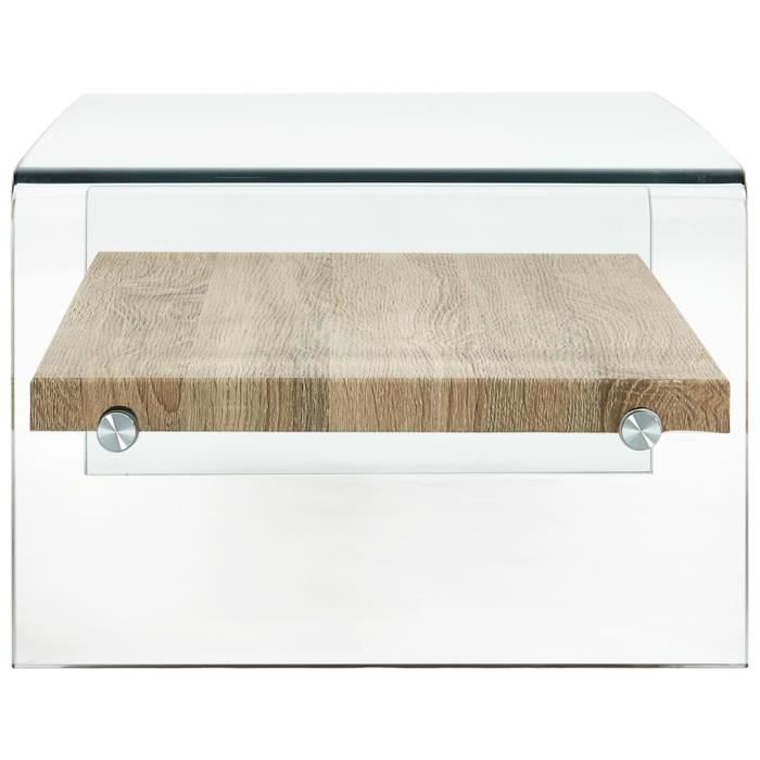 VidaXL Table basse Clair 98x45x31 cm Verre trempé 284743