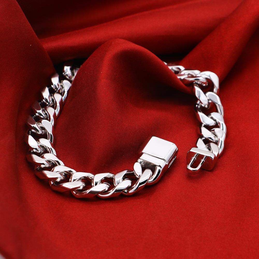 Classic Venetian Whip Chain Bracelet Personalized Electroplated Thick Rhodium Gold Men'S Versatile Hand Jewelry