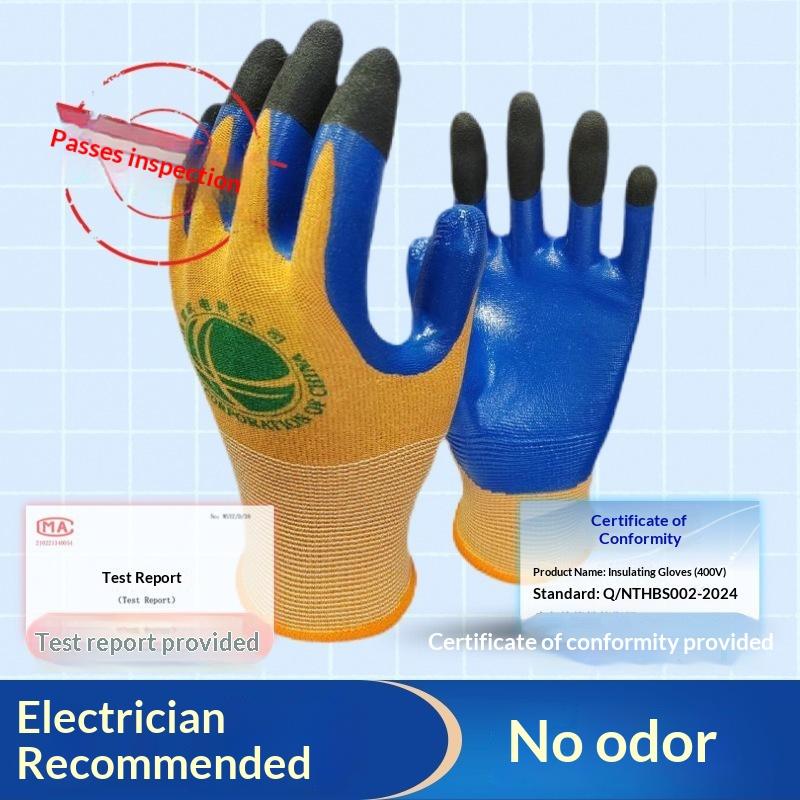 Electrician Insulating Gloves 400V/500V Rubber Touch Screen Industrial Insulation Gloves For Electrical Safety