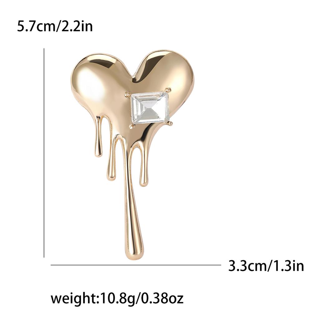 Rhinestone Love Brooches for Women Unisex Enamel Heart Pins Banquet Party Backpack Gifts Jewelry Accessories