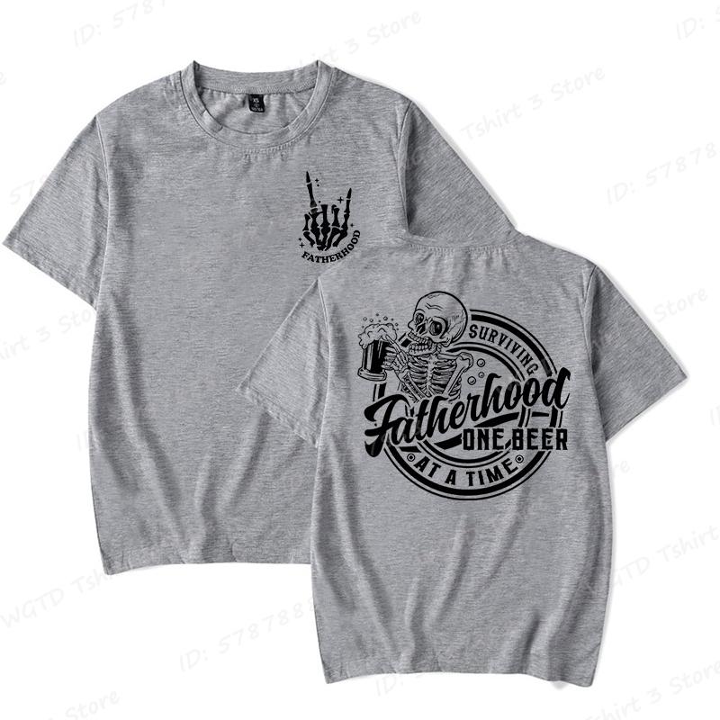 Fatherhood Tshirt Surviving Fatherhood One Beer At A Time Print Tshirts Funny Dad Tees Drinking Husband Fathers Day Gift
