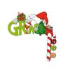 Vánoční Grinch Dřevěná Dekorace Rohu Rámu Dveří Ozdoby