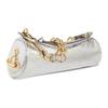 VIVIENNE WESTWOOD Orb Chain Strap Logo Tag Zip Closure Goat Leather Handbag Women Handbag Silver 4603000AWL00ACQ401