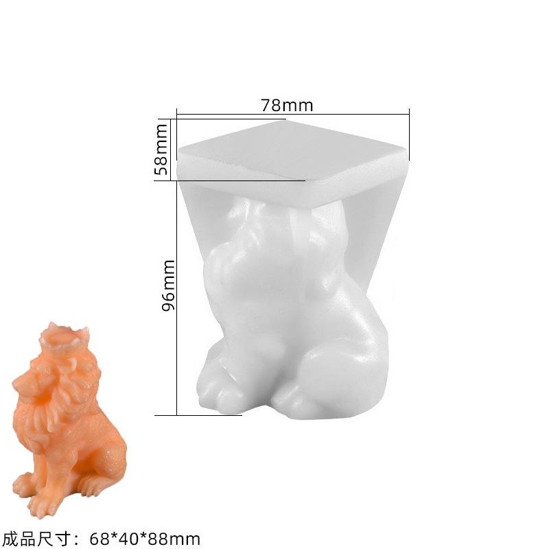 3D Lion Silicone Candle Mold DIY Animal Plaster Ornaments Crafts Mold Aromatherapy Candle Handmade Soap Resin Mould Home Decor