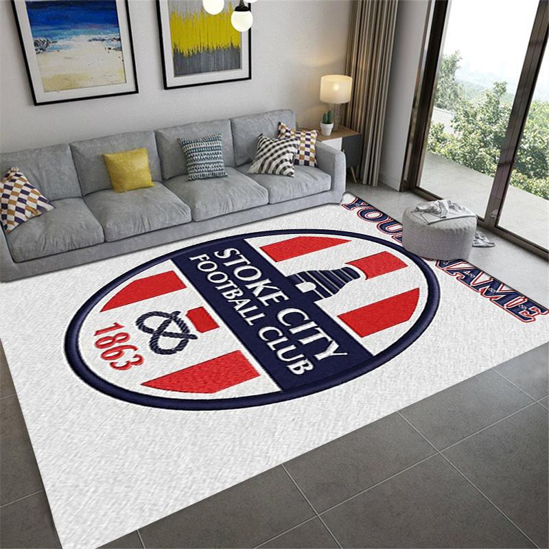 Custom Name Stoke City FC Carpet Rug for Living Room Bedroom Home Sofa Decoration,Kids Play Non-slip Floor Mat