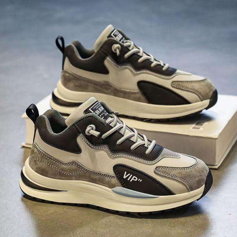

HB49 sneakers men s spring new leather surface casual teen running platform dad ins trendy shoes men 39