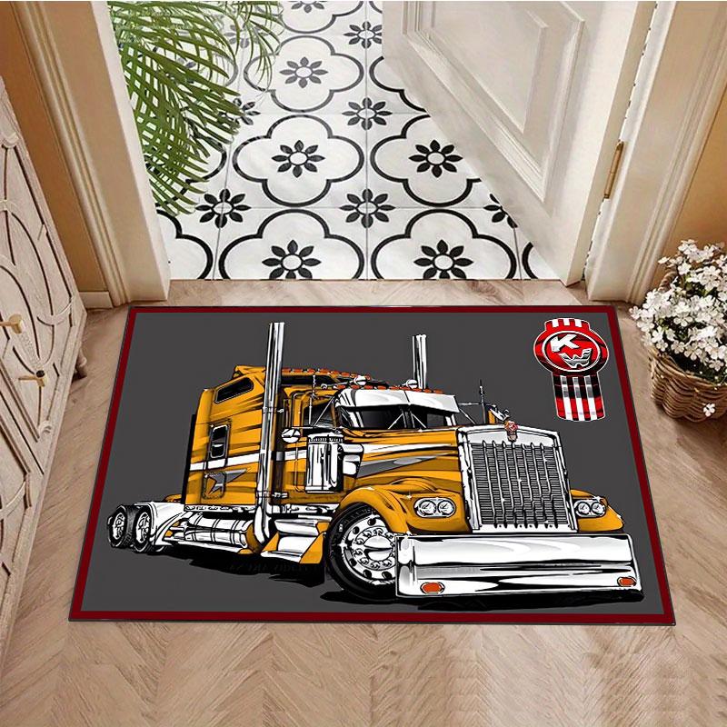 Heavy-duty truck pattern rug, non-slip rug, suitable for living room, bedroom, game room, computer room and home décor.