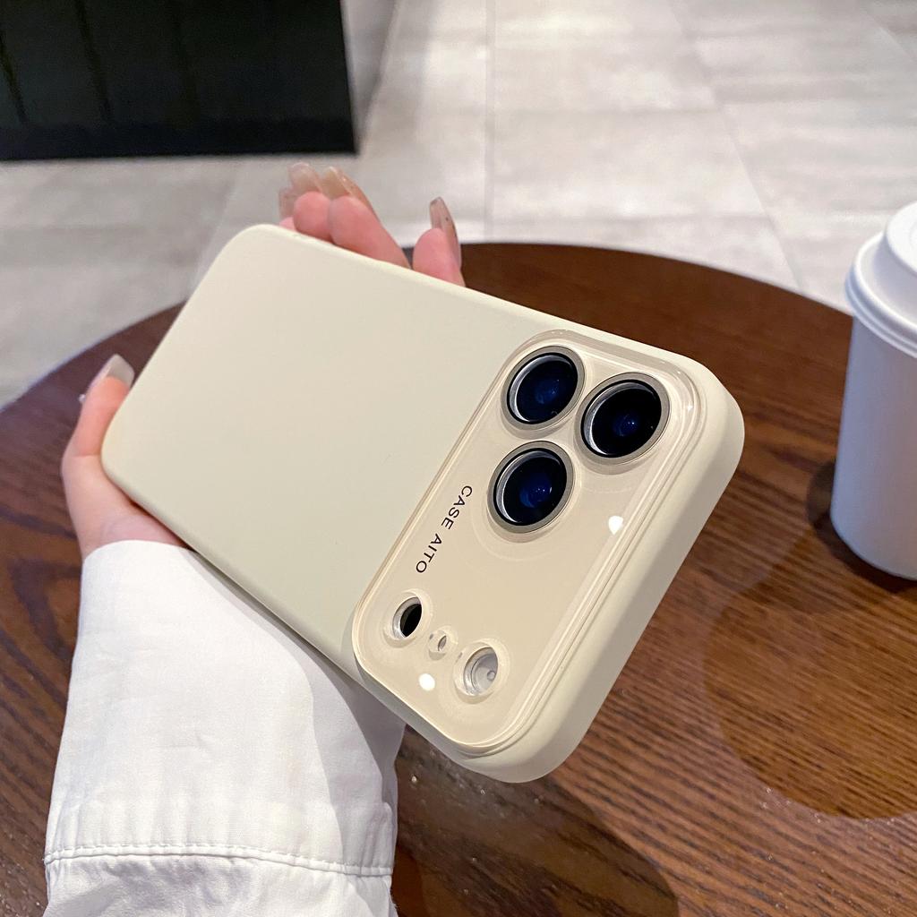 New  Matte Shock Full Glass Large Window Protect Phone Case for iPhone 17 Air 16 15 14 13 12 Pro Max Skin Hard PC Cover