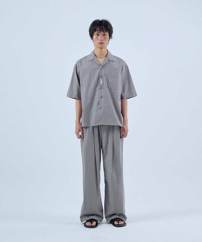 NOISE Pajama Layered Elastic Pants - Brown Check