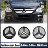 For Mercedes Benz B C GLK-Class 2008-2014Chrome Silver And Gloss Black OE Style Front Grill Star Emblem Chrome Logo Badge