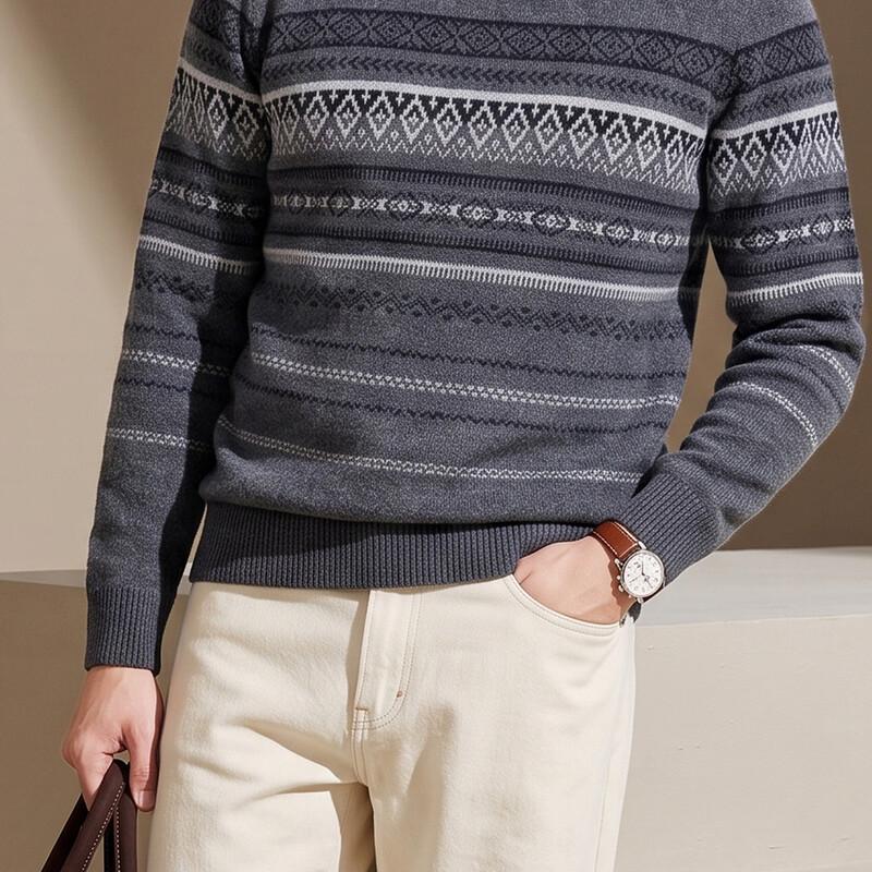 Antonio Men's Heavyweight 100% Wool Mock Neck Sweater