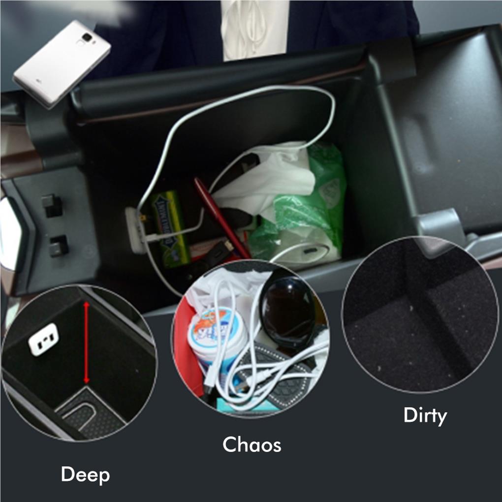 ABS Car Center Console Organizer Upgrading 4 Compartment Stylish Decorative Organizing Storage Tray Part Accessories