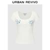 UR Women's Embroidered Half-Placket T-Shirt