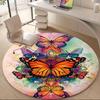 1pc Butterfly Artwork Office Round Area Rug, Indoor Mat Suitable ForOffice, Under Office Chairs Bedroom Living Room Home Decor, D153