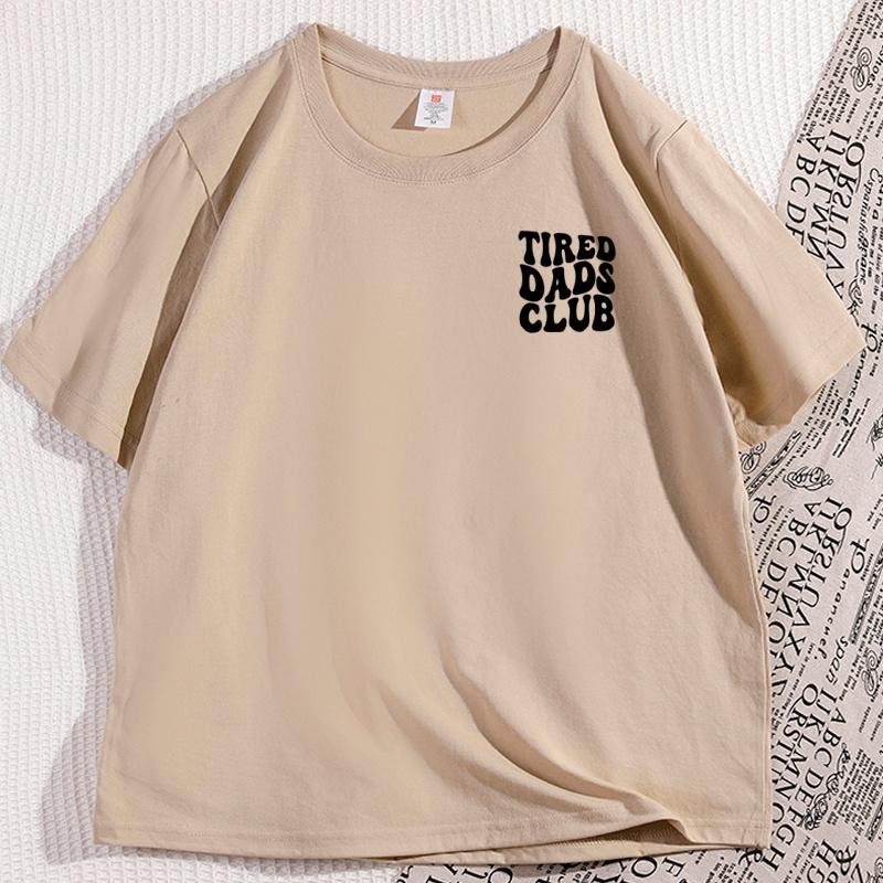 Klub Zmęczonych Tatusiów Koszulka Klub Nowego Taty Męska Bawełniana Krótki Rękaw Koszulka Wysokiej Jakości Streetwear Ubrania Y2k Męskie Top