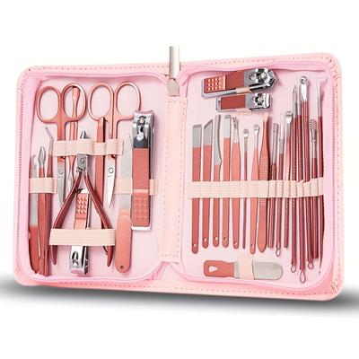 Complete Nail Care Kit Professional Manicure Tool Set with Travel Case, Dead Skin Clippers, Cuticle Nippers, Cutter, and Nail Clippers for Pedicure