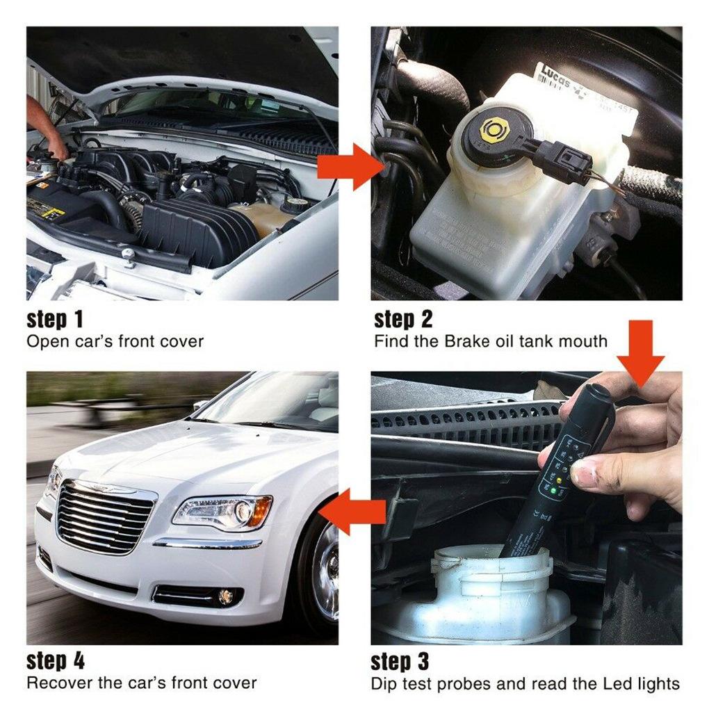 Vehicle Brake Fluid Tester Automotive Brake Fluid Brake Oil Testing Pen With Liquid LED Oil Quality Test Display Testing Tools