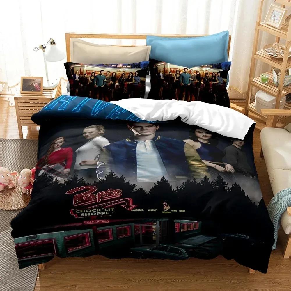 Lisabridal South Side Serpents Riverdale TV Bedding Set Boys Girls Twin Queen Size Duvet Cover Pillowcase Bed Kids Adult