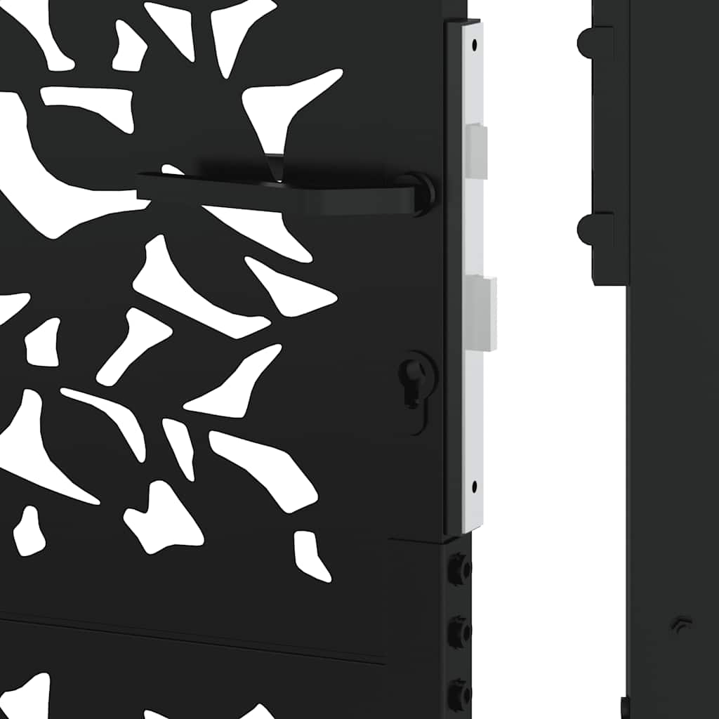 Garden Gate Black 100 x 125 cm Steel Sheet Design