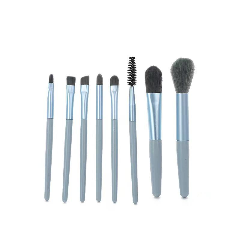 8-Piece Soft Bristle Makeup Brush Set for Beginners - Portable Eyeshadow & Foundation Brushes