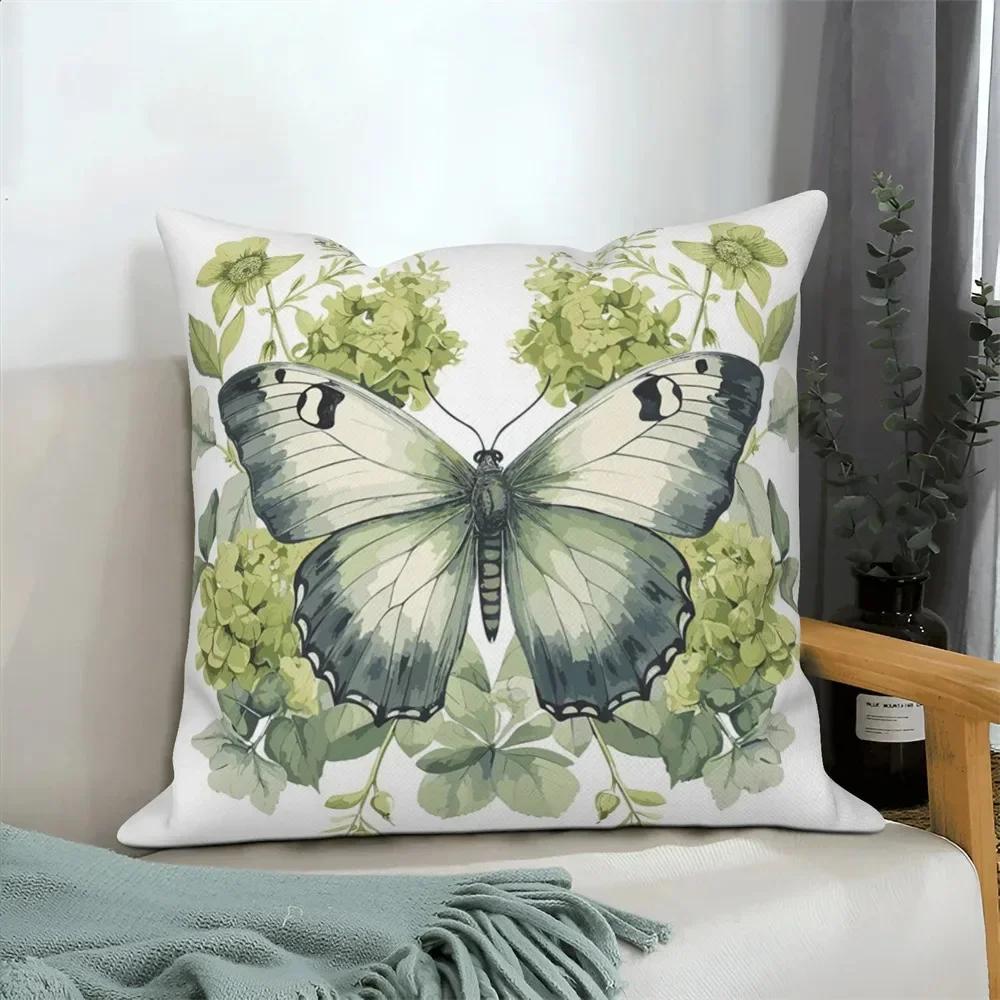 Home Decoration Cushion Cover Butterfly Flower Pillow Cover Sofa Car Decoration Pillow Cover