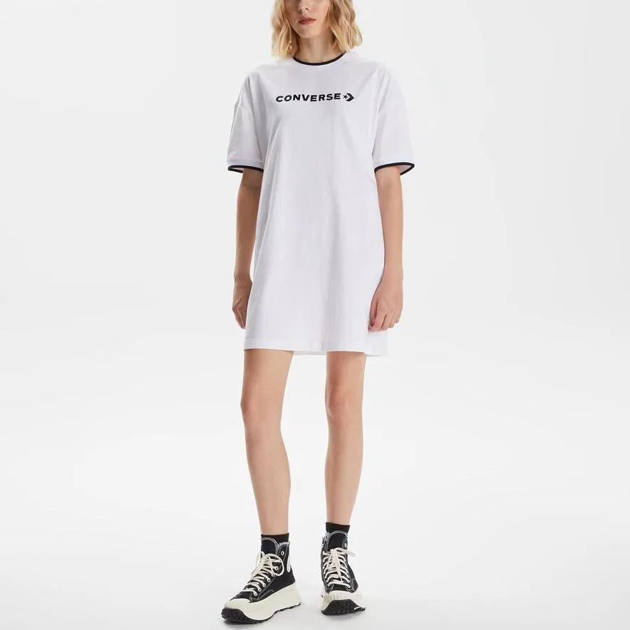 (WMNS) Converse Wordmark T-Shirt Dress 'White' Women's 10024783-A02
