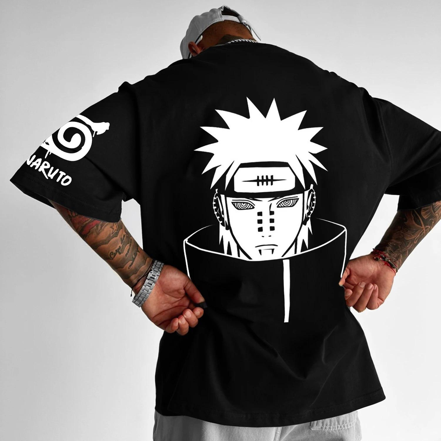 

Наруто Анимация Производные Аниме Оверсайз Футболка Мужская Летняя Уличная Одежда Принт Повседневная Хлопок Круглый Вырез Короткий Рукав Футболка 4XL