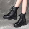 Fashion Booties Leather Lace-up Combat Chunky Hot Y2k Woman Short Shoes Chic and Elegant Trend 2025 New In Sale Pu Ankle Boots for Women
