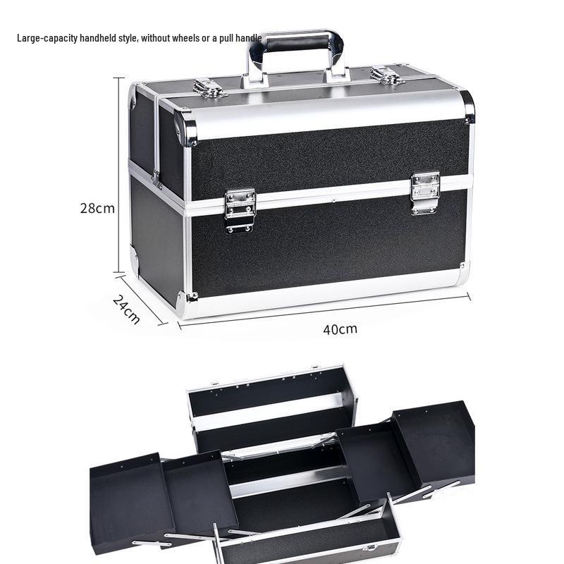 Portable Professional Makeup Case with Trolley, Lockable, Large Capacity for On-Site Beauty, Manicure, Microblading