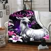 1pc Fantasy Deer Blanket Lightweight Flannel Blanket Throw Blanket For Sofa, Bed, Travel, Camping, Livingroom, Office Yy251015187