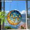 Acrylic Crescent Moon & Ramadan Lanterns Suncatcher, Stained Glass Effect Window Hanging Ornament for Islamic & Ramadan Lover Gifts